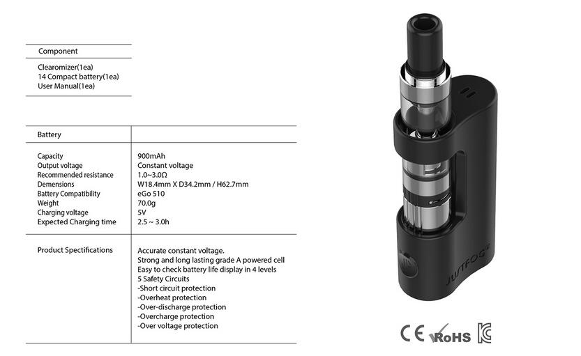 JUSTFOG Q14 Clearomizer 1.8ml - Vape in Bahrain